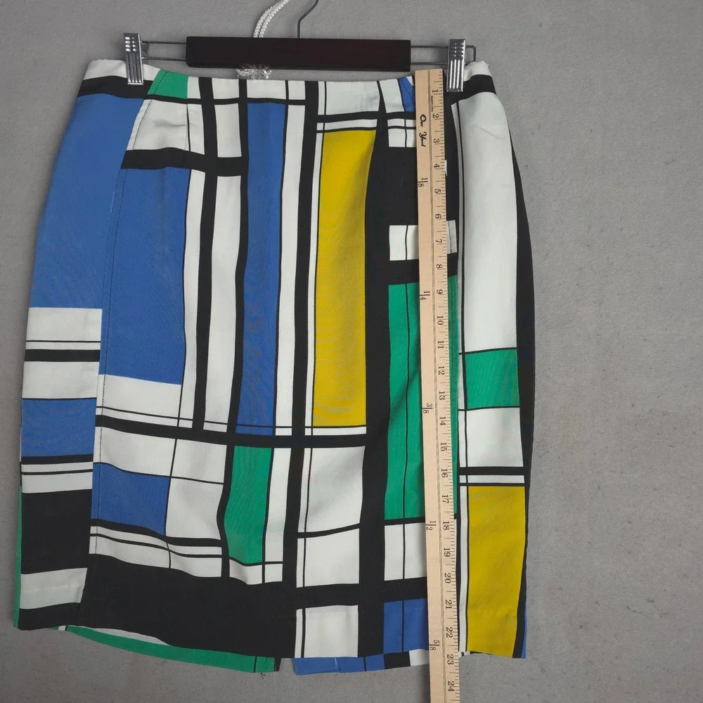 Worthington Pencil Skirt Geometric Print Career Wear‎ Modern Mod Size 14